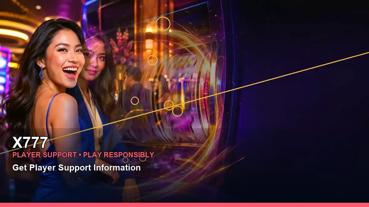 X777 luxury online slot games featuring an adult Filipina casino host with a left-framed composition